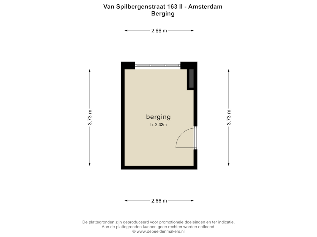 Bekijk plattegrond van BERGING van Van Spilbergenstraat 163-2