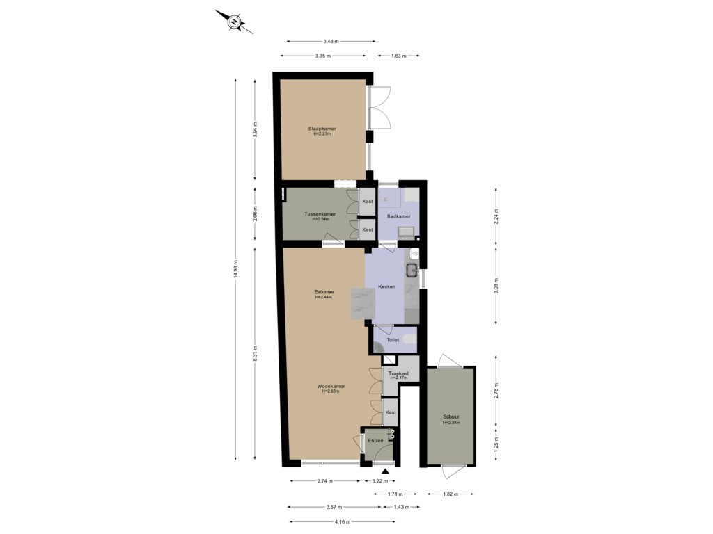 Bekijk plattegrond van Begane Grond van Leliestraat 11-ZW