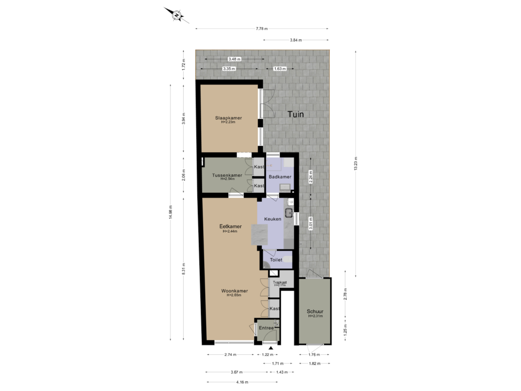 Bekijk plattegrond van Begane Grond + Tuin van Leliestraat 11-ZW