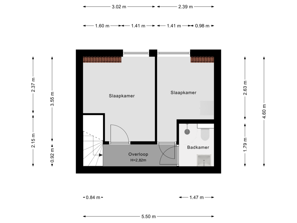 Bekijk plattegrond van 2e Verdieping van Prinses Margrietlaan 51-A