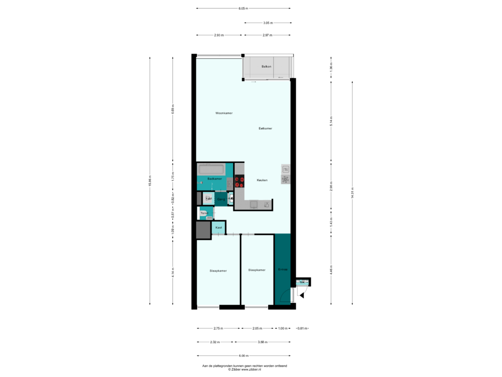 View floorplan of Appartement of Buikslotermeerplein 87