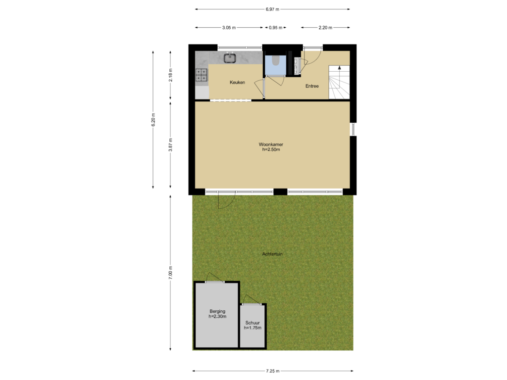 Bekijk plattegrond van Begane grond + Tuin van Ravehorst 19