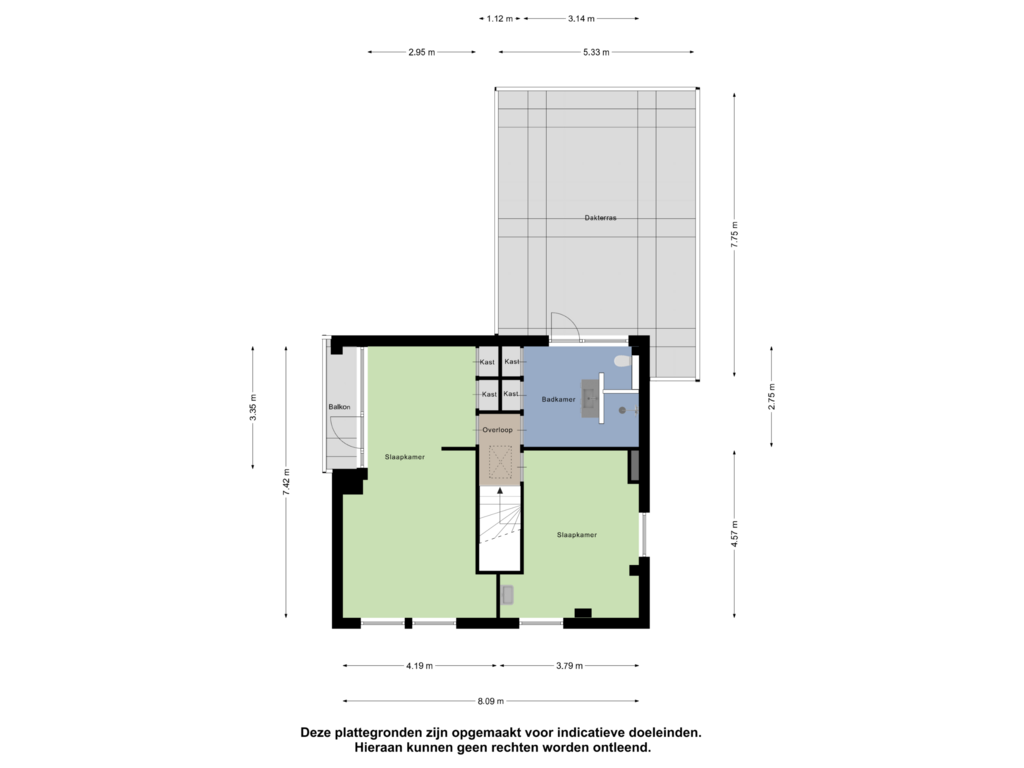 View floorplan of Eerste Verdieping of Derpsestraat 40