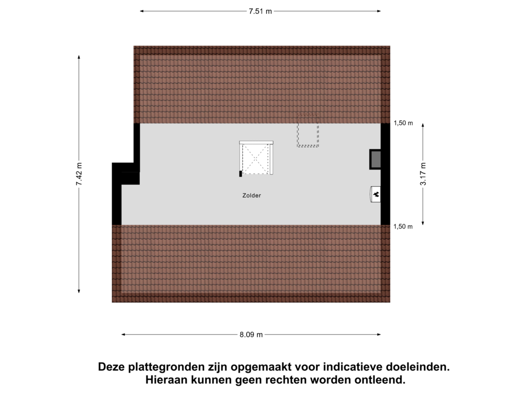 View floorplan of Zolder of Derpsestraat 40