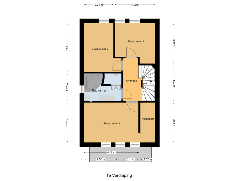 Bekijk plattegrond van 1e Verdieping van Dominee Bakkerushof 22