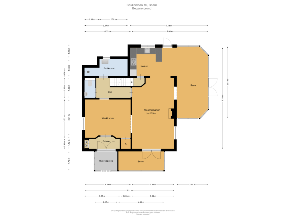 Bekijk plattegrond van Begane grond van Beukenlaan 16