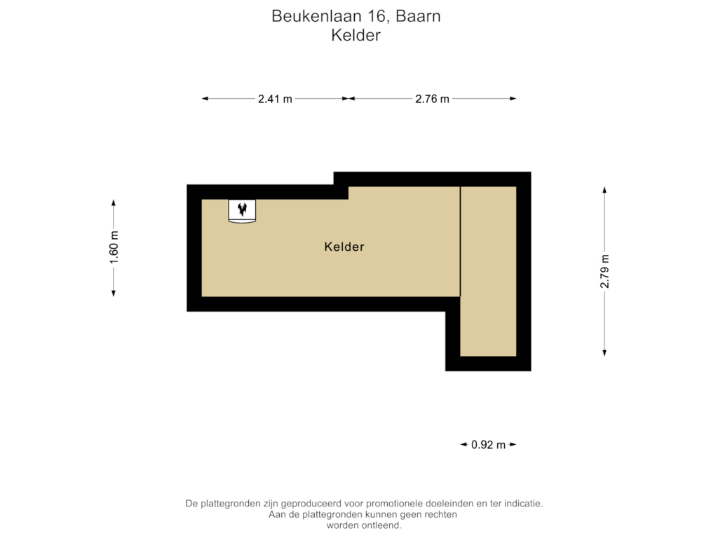 Bekijk plattegrond van Kelder van Beukenlaan 16