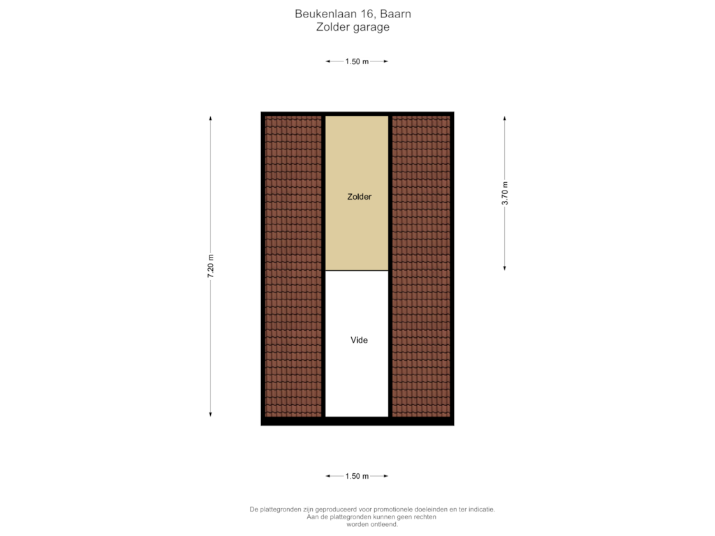 Bekijk plattegrond van Zolder garage van Beukenlaan 16