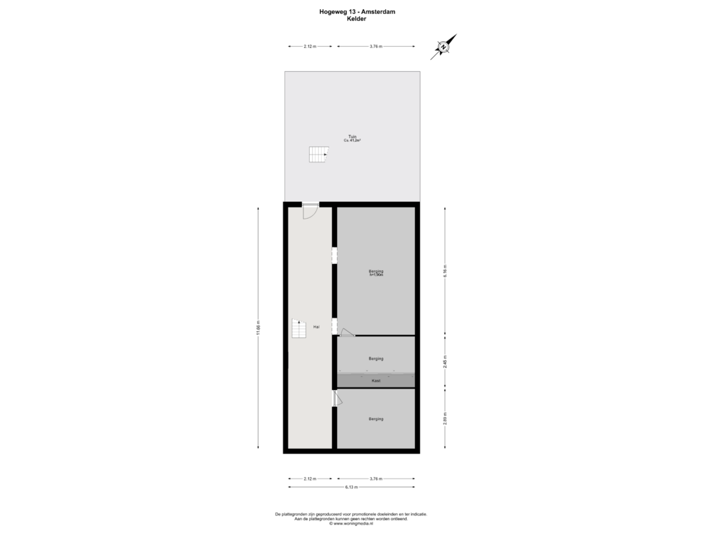 View floorplan of Kelder of Hogeweg 13