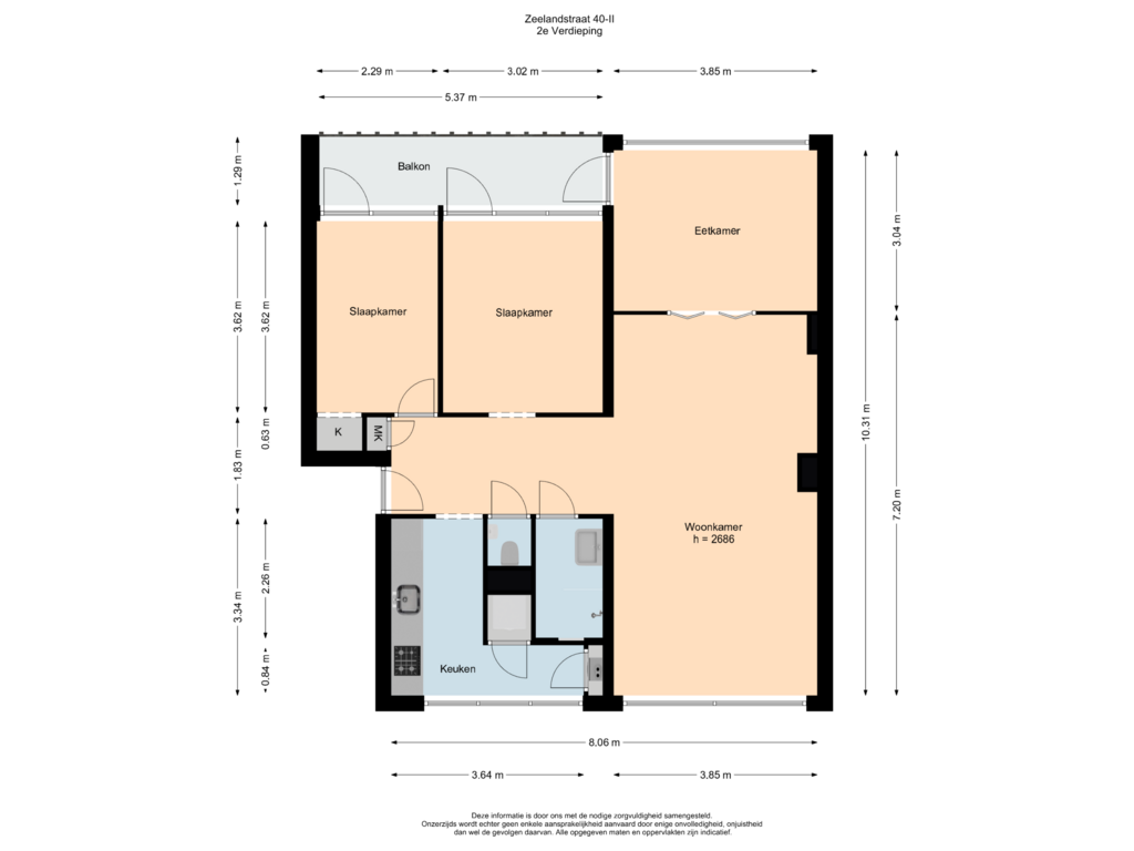 Bekijk plattegrond van 2e Verdieping van Zeelandstraat 40-2