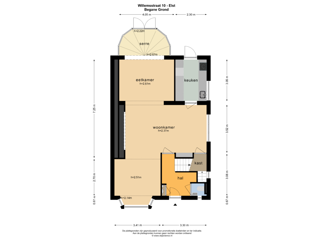 View floorplan of BEGANE GROND of Willemsstraat 10