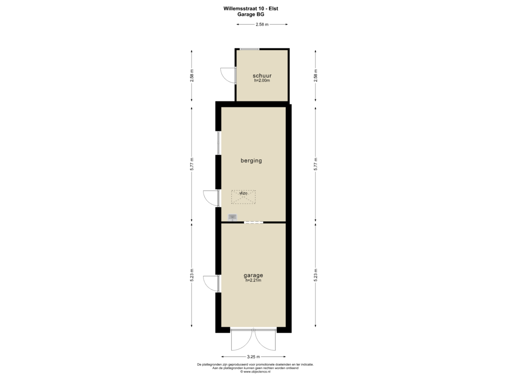 View floorplan of GARAGE BG of Willemsstraat 10