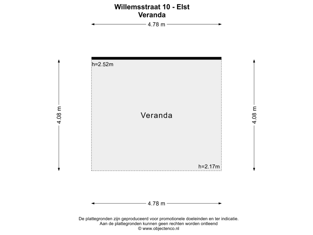 View floorplan of VERANDA of Willemsstraat 10