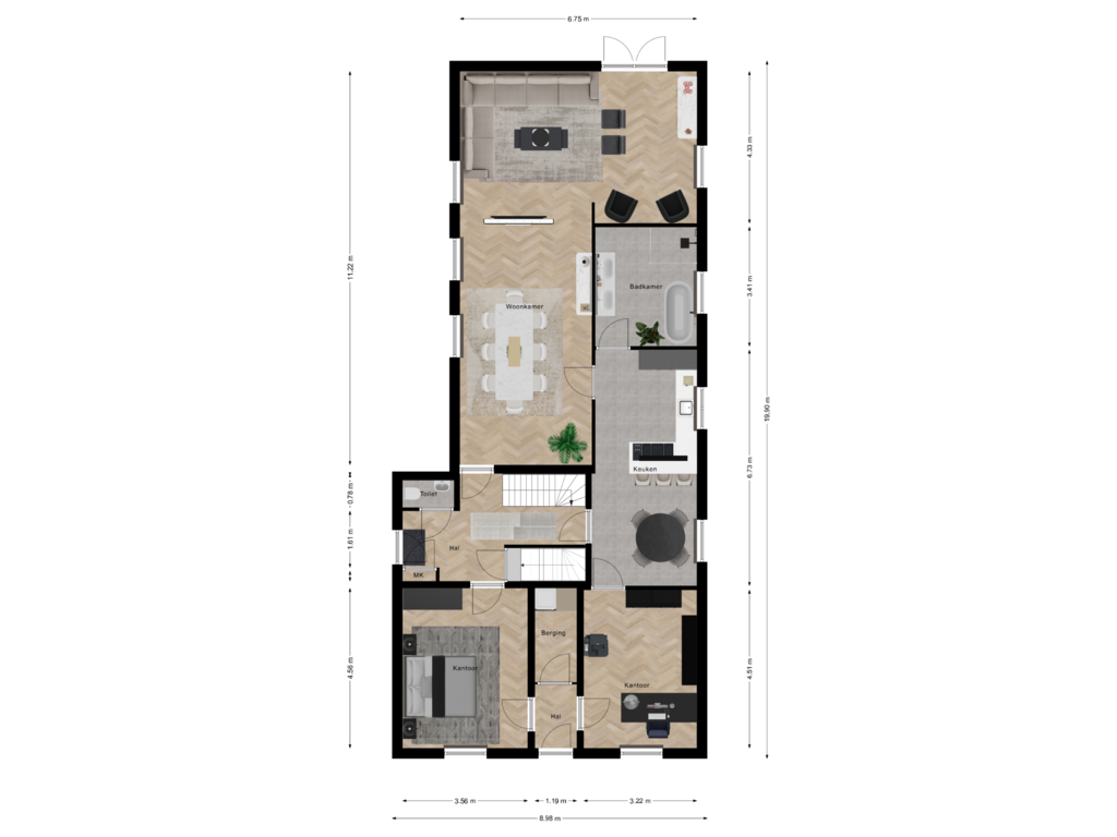 Bekijk plattegrond van Begane grond van Haverterstraat 39