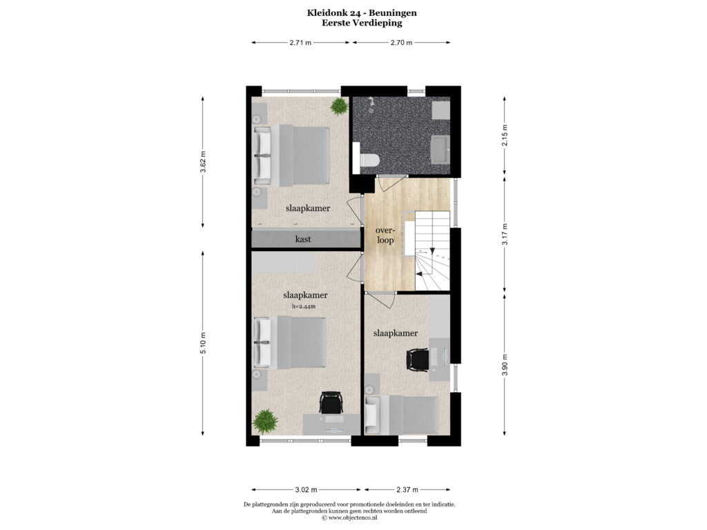 Bekijk plattegrond van Eerste Verdieping van Kleidonk 24