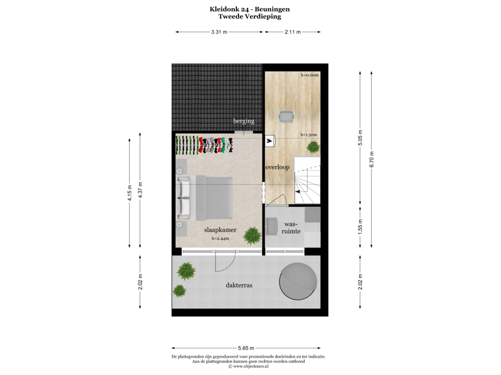 Bekijk plattegrond van Tweede Verdieping van Kleidonk 24