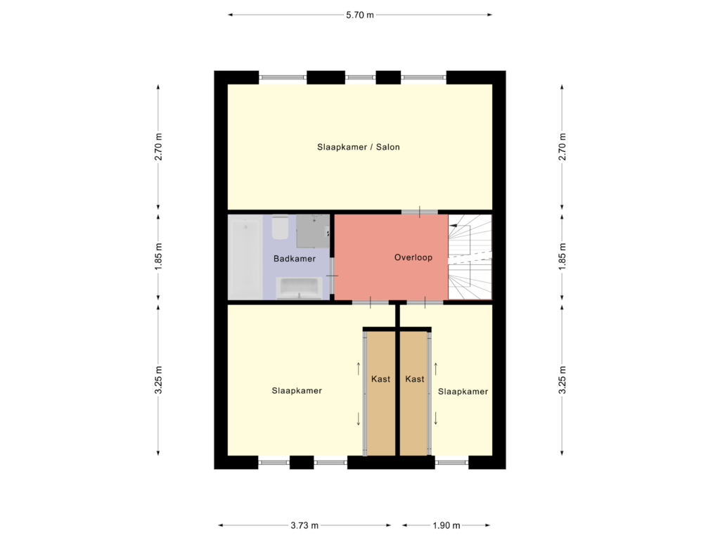 Bekijk plattegrond van 1e verdieping van De Waterlelie 1