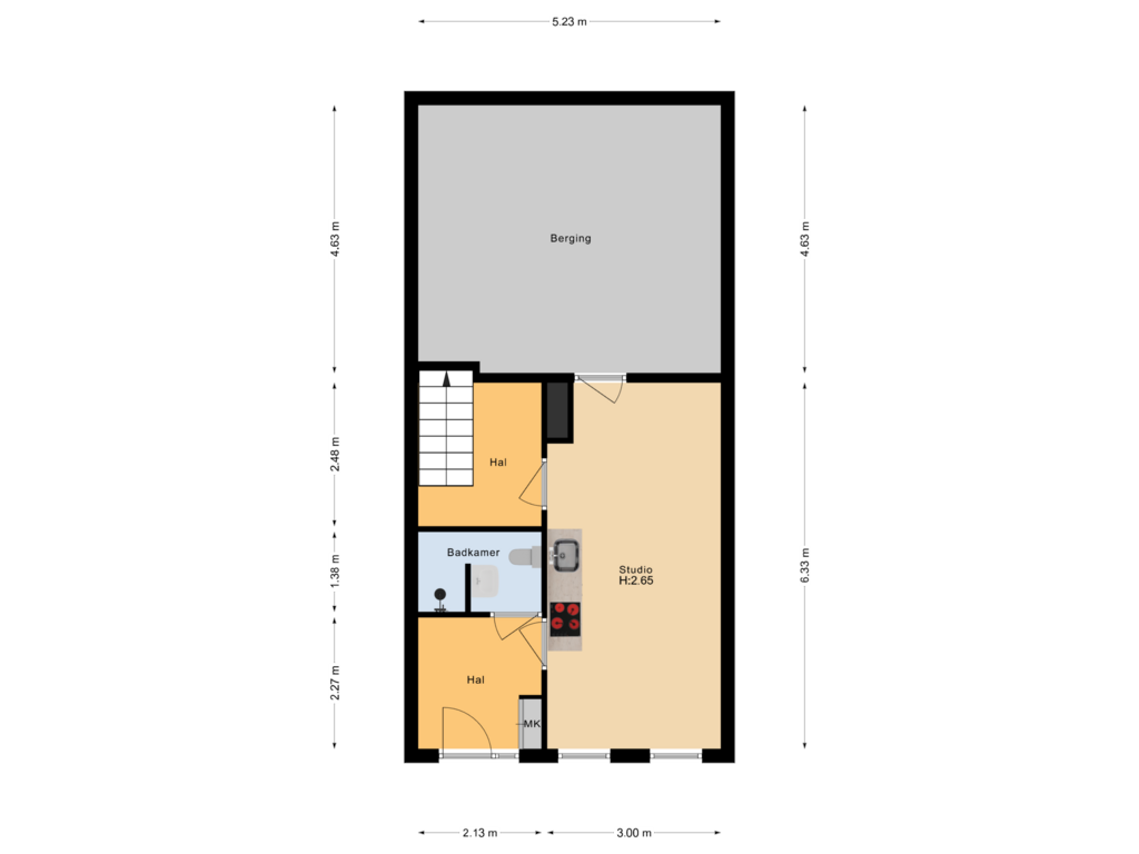 View floorplan of Souterrain of Zuid Willemsvaart 111