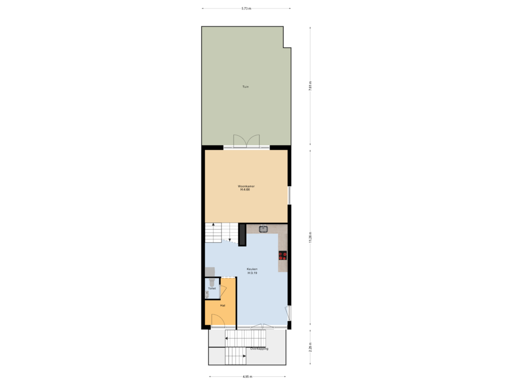 View floorplan of Begane grond of Zuid Willemsvaart 111