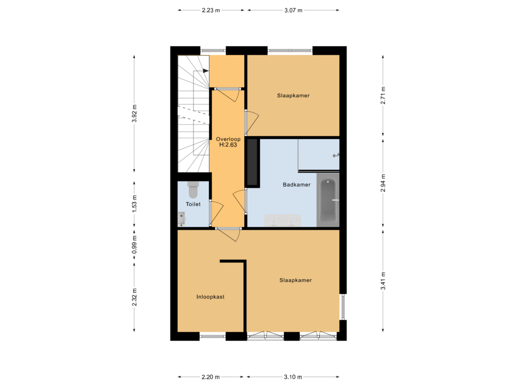 View floorplan of 1e Verdieping of Zuid Willemsvaart 111