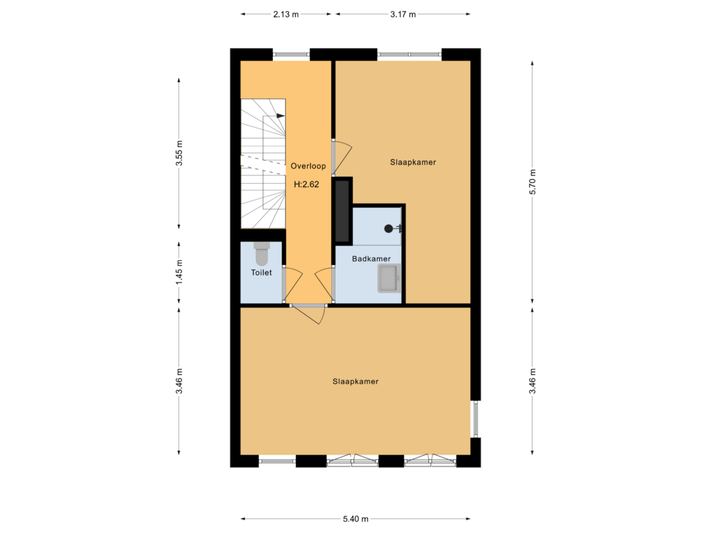 View floorplan of 2e Verdieping of Zuid Willemsvaart 111