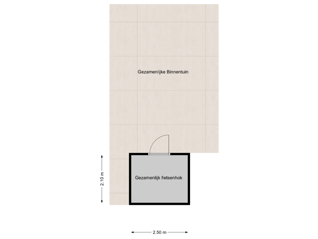 View floorplan of Gezamenlijke binnentuin of Prinsenstraat 4-C