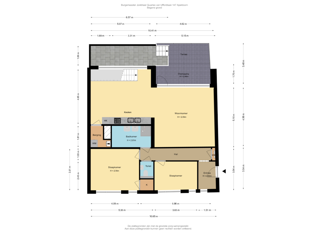 View floorplan of Begane grond of Burgemeester Jhr. Quarles van Uffordlaan 147