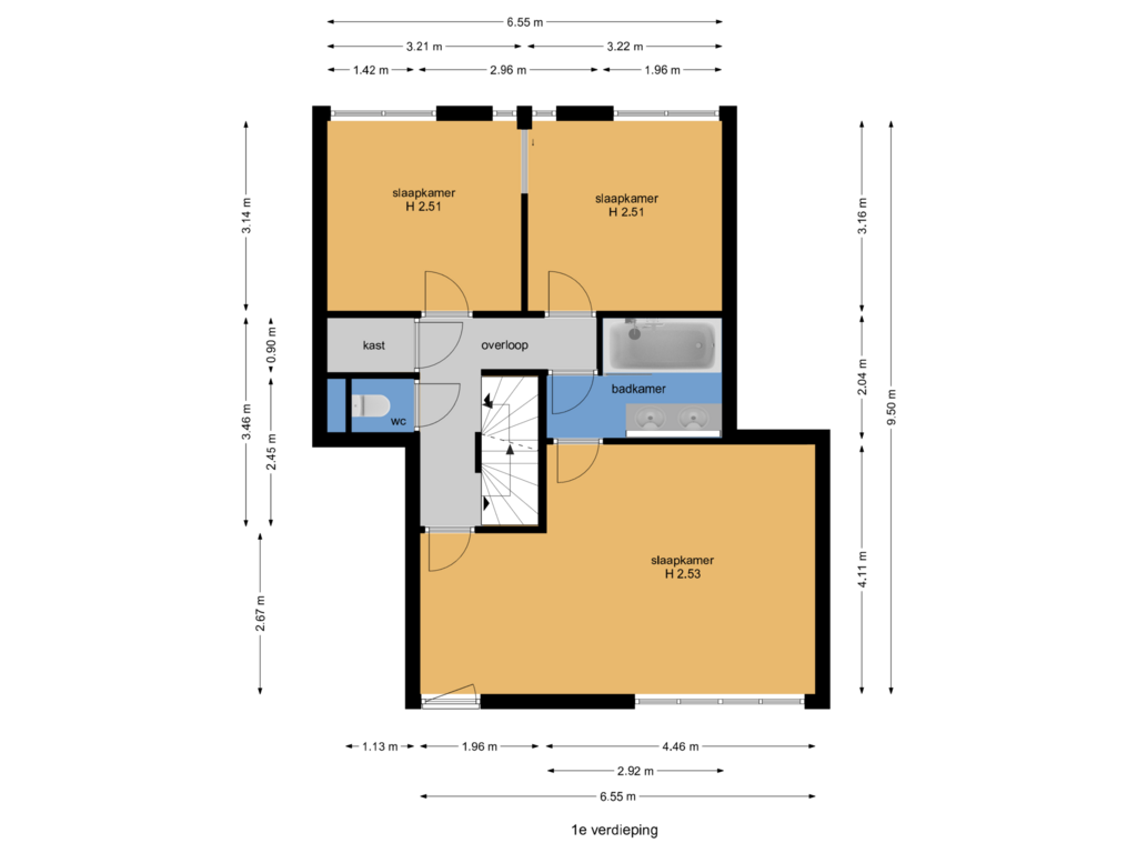 Bekijk plattegrond van 1e verdieping van Deijlerweg 112