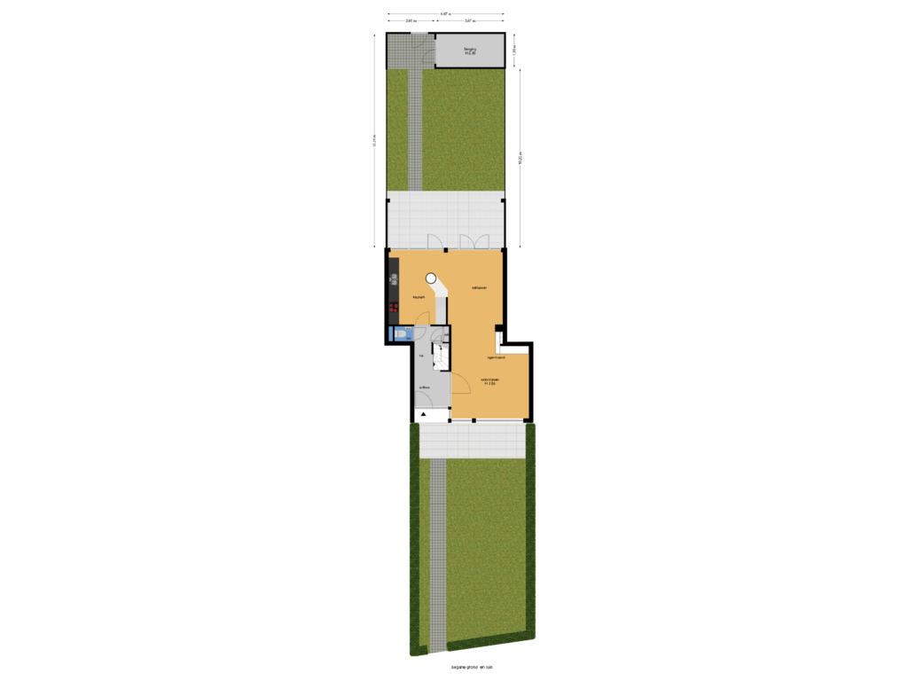 Bekijk plattegrond van begane grond  en tuin van Deijlerweg 112