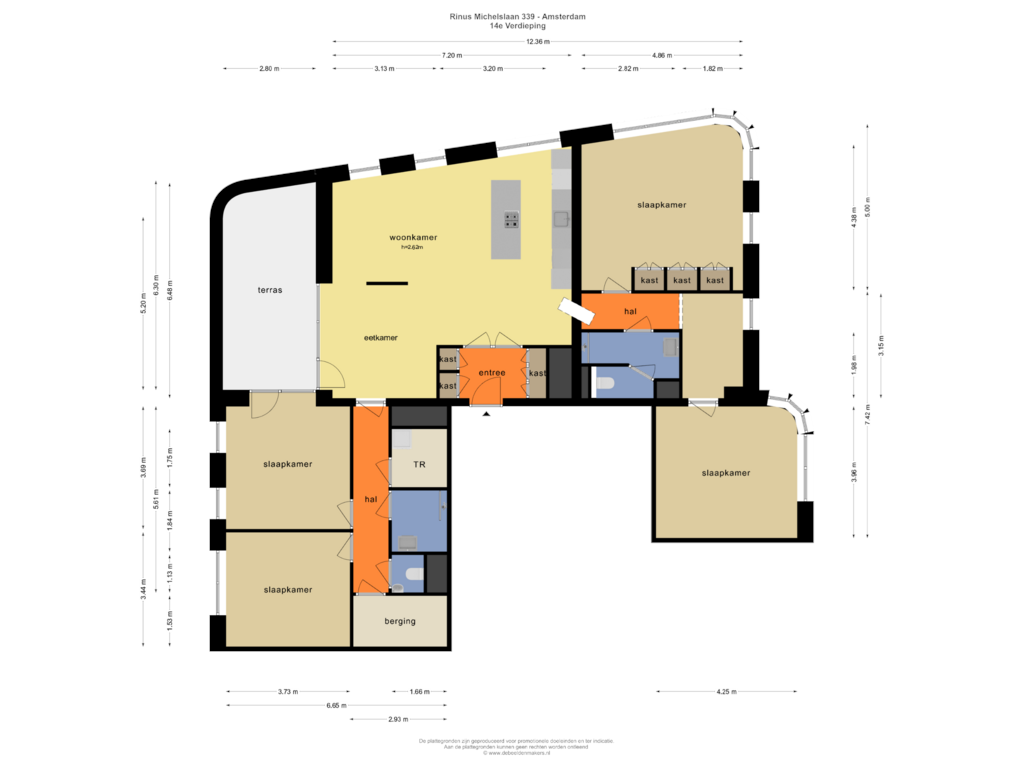 Bekijk plattegrond van 14e VERDIEPING van Rinus Michelslaan 339