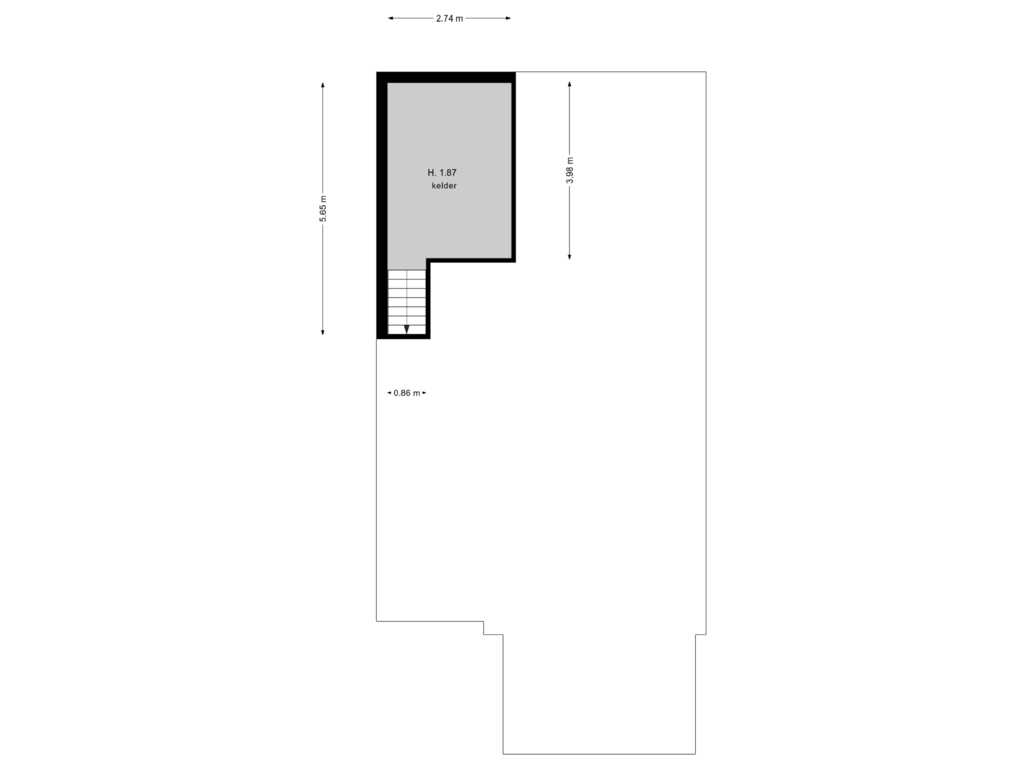 Bekijk plattegrond van Kelder van Stargardlaan 13