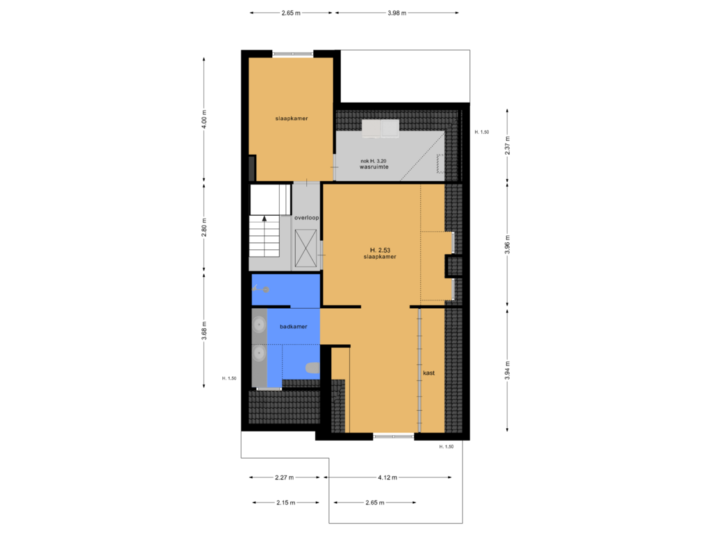 Bekijk plattegrond van 2de verdieping van Stargardlaan 13