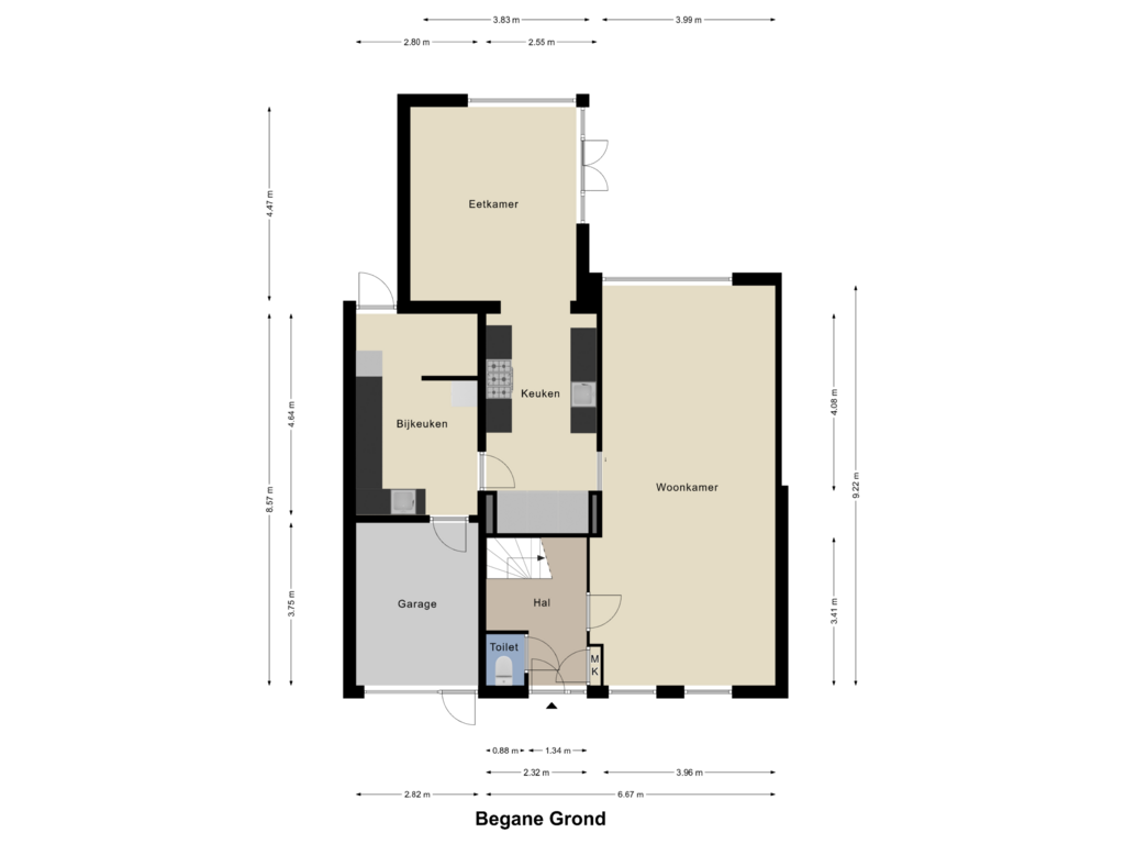 Bekijk plattegrond van Begane Grond van Twentestraat 7