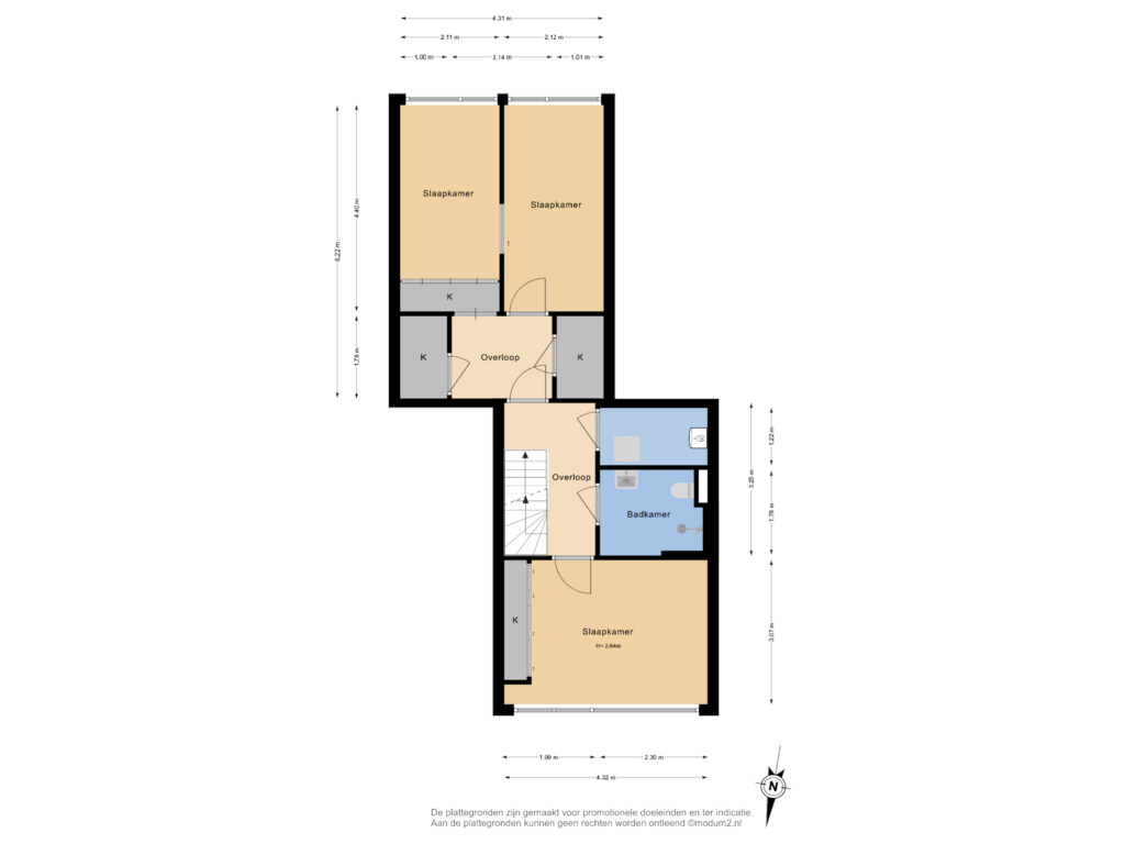 Bekijk plattegrond van 1e Verdieping van Strawinskylaan 10