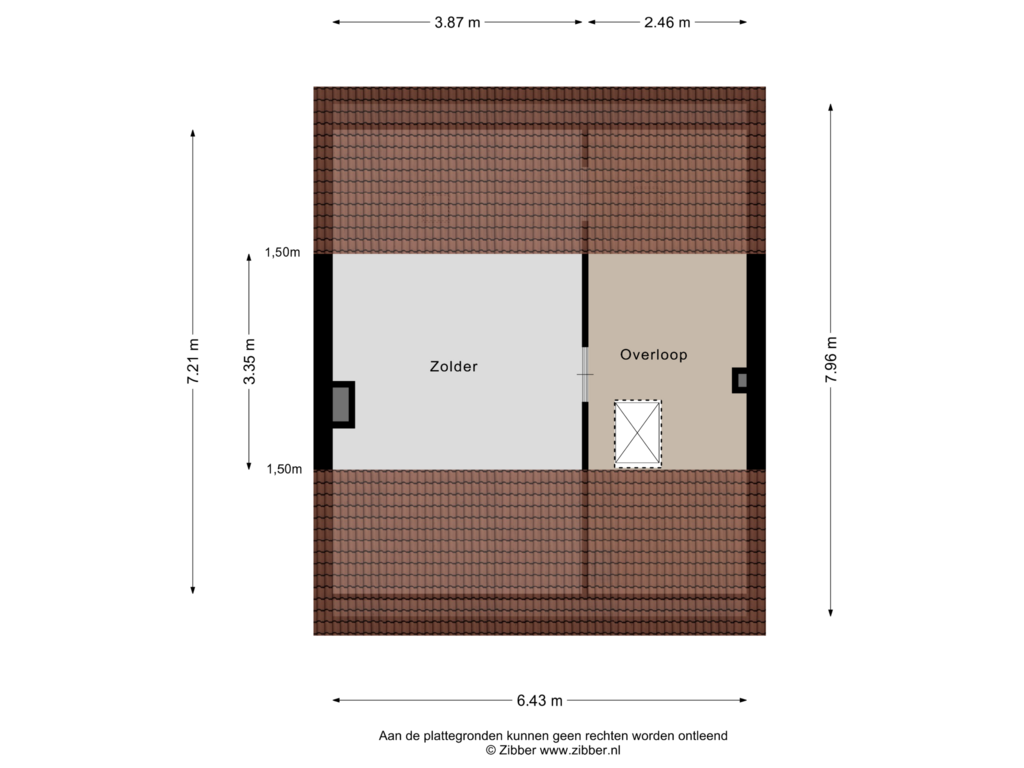 Bekijk plattegrond van Zolder van Van den Houtstraat 26