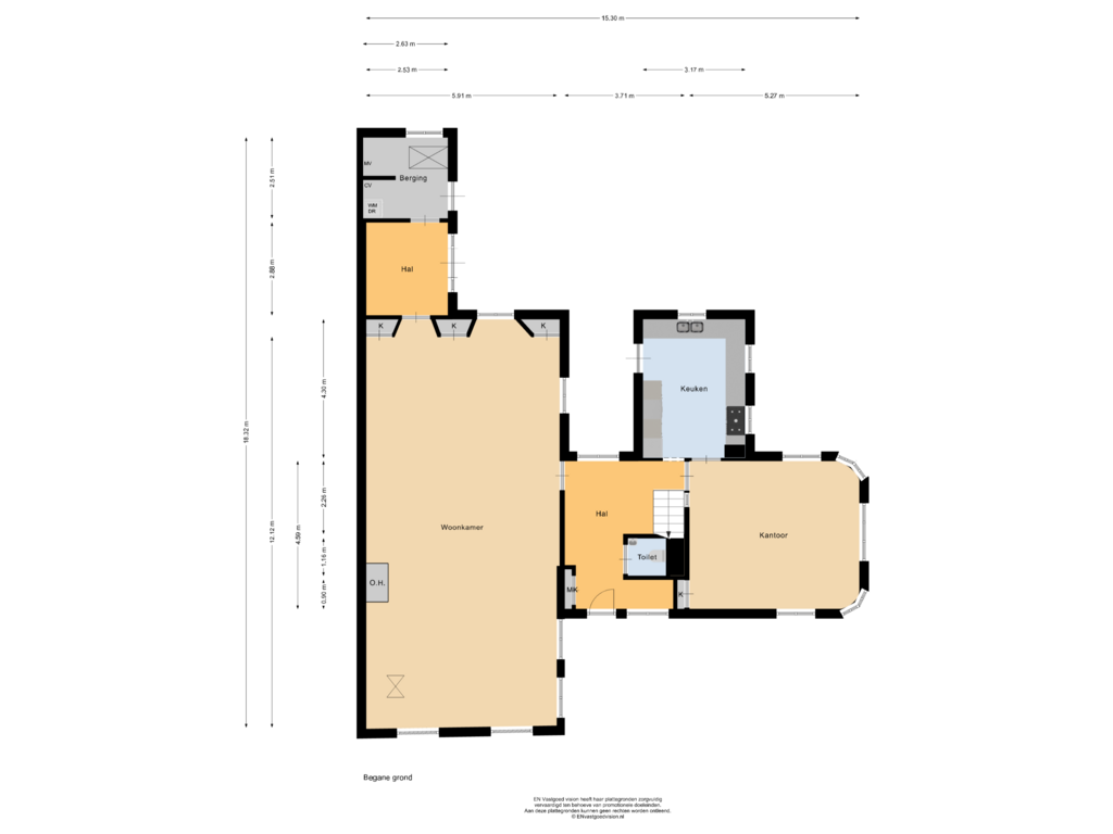 Bekijk plattegrond van Begane grond van Oostzijde 242