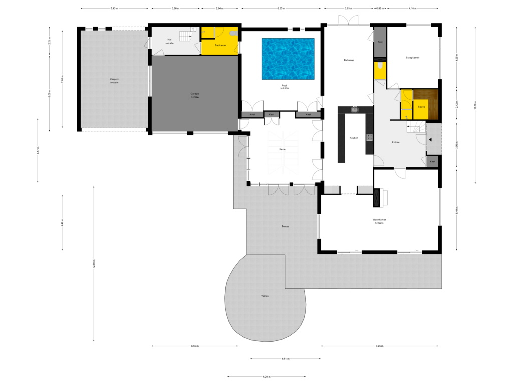 Bekijk plattegrond van Begane Grond van Middelburgseweg 109