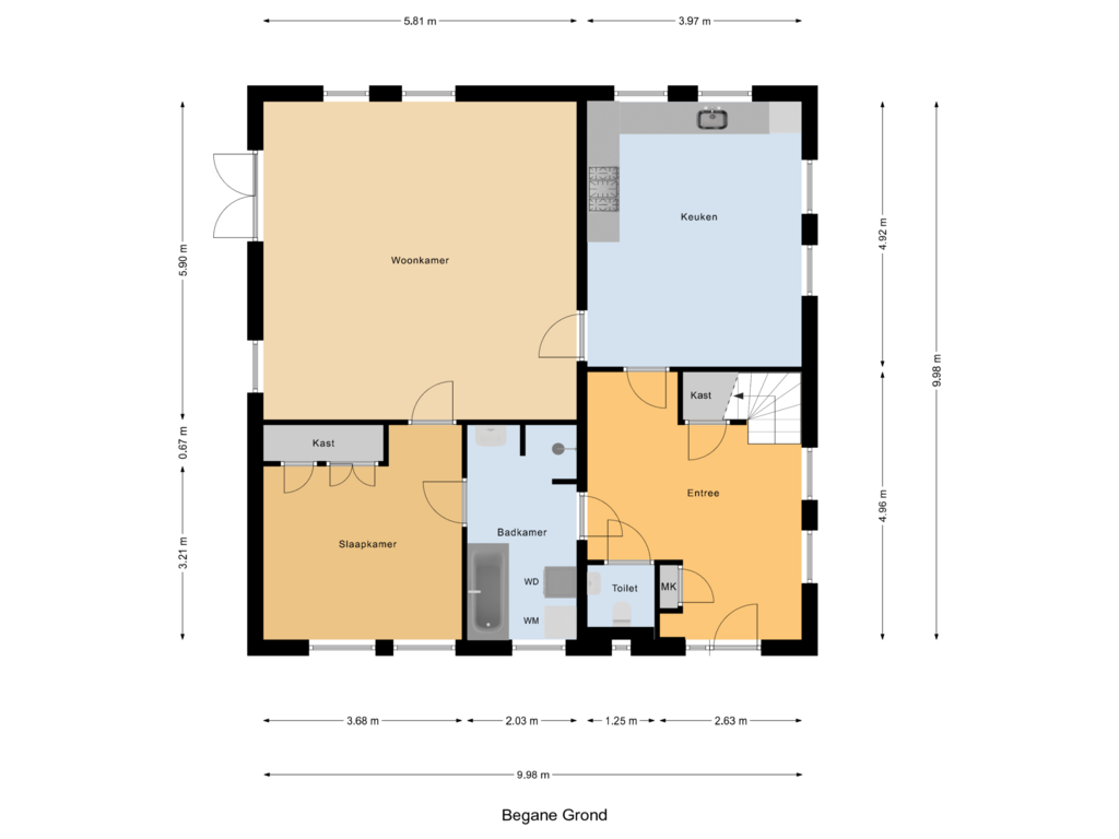 Bekijk plattegrond van Begane Grond van Laanderweg 31