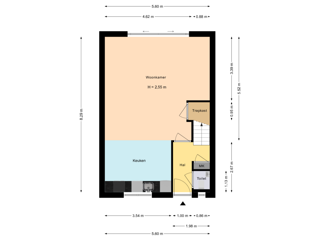 Bekijk plattegrond van Begane  grond van Hoogstraat 5