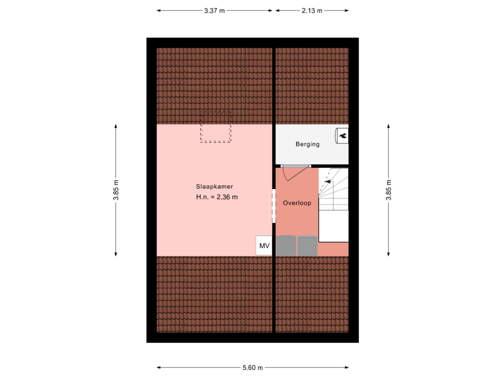 Bekijk plattegrond van 2e verdieping van Hoogstraat 5