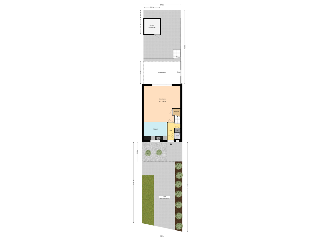 Bekijk plattegrond van Perceel van Hoogstraat 5