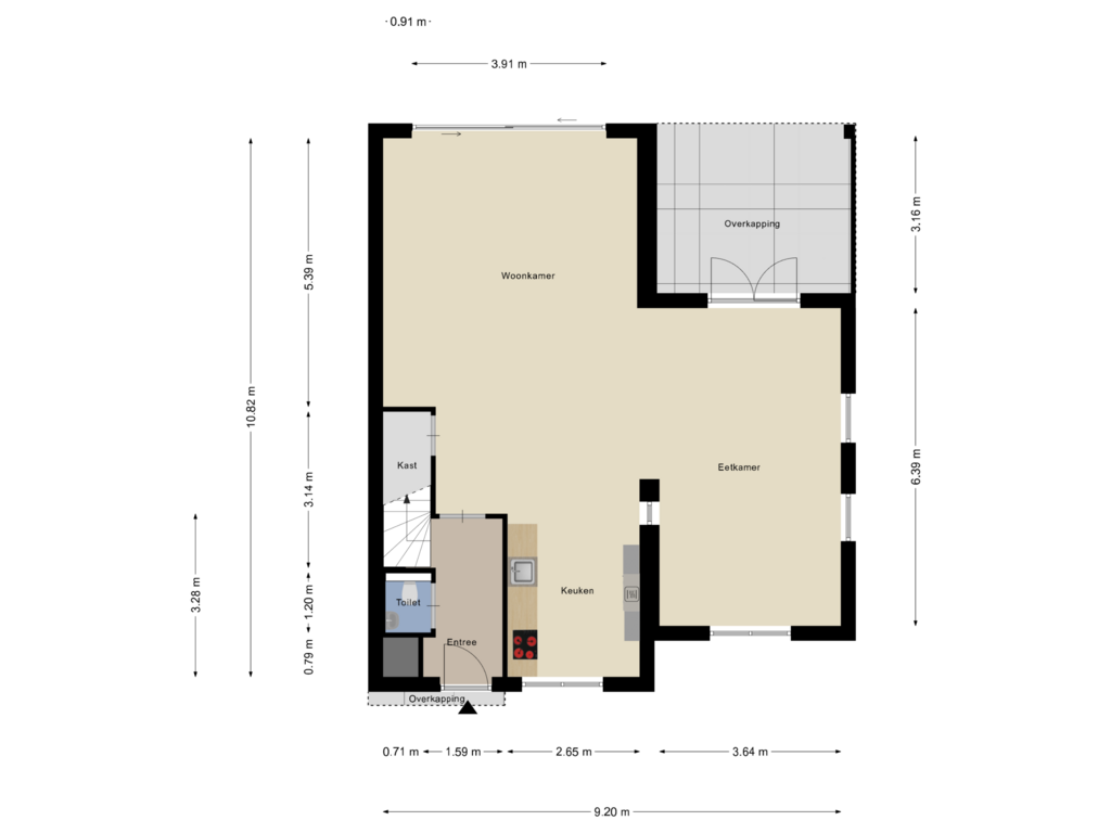 Bekijk plattegrond van Begane Grond van Myra Wardsingel 11