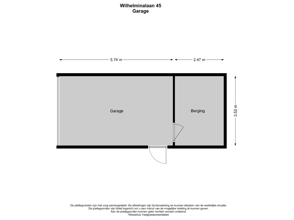 Bekijk plattegrond van Garage van Wilhelminalaan 45