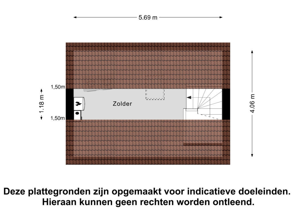 View floorplan of Zolder of Pastinaak 7