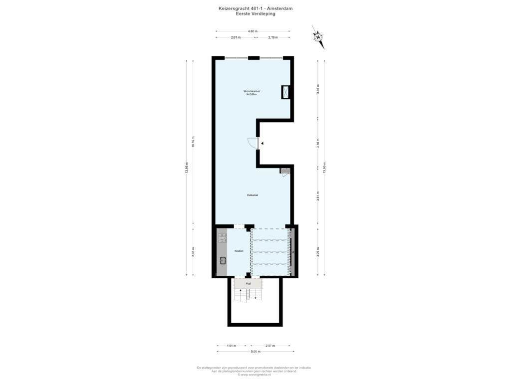 Bekijk plattegrond van 1e_verd van Keizersgracht 481-1