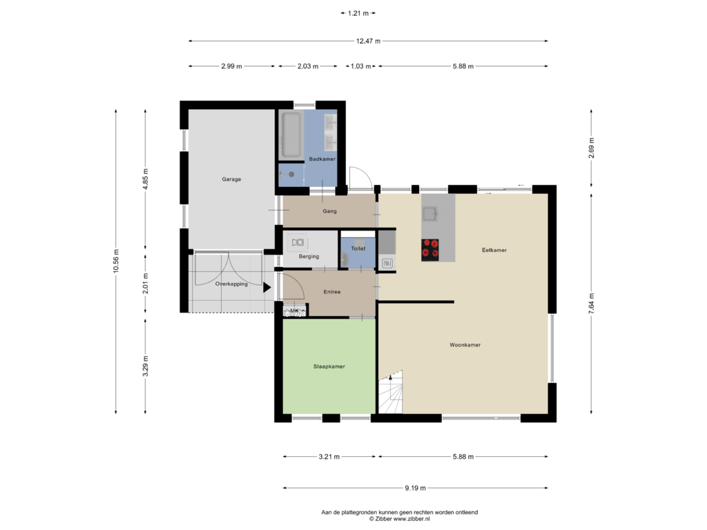 Bekijk plattegrond van Begane grond van van Brederodestraat 54