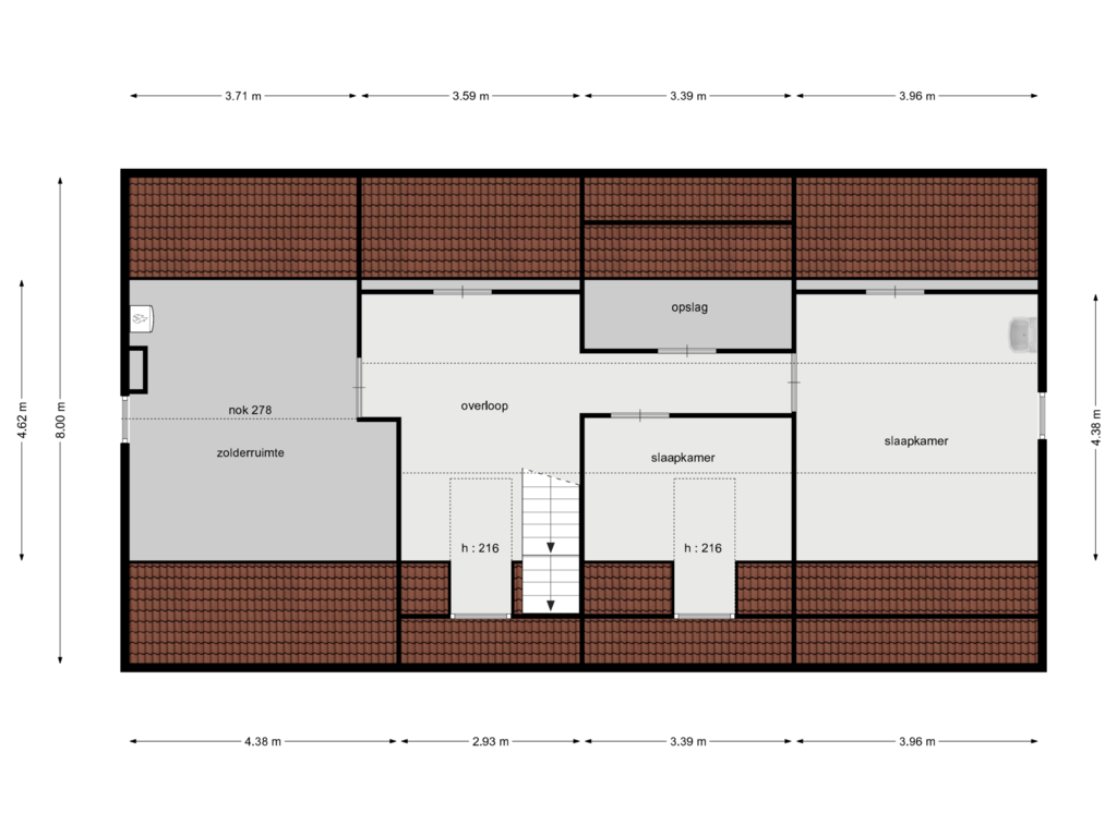 Bekijk plattegrond van verdieping van Brabantstraat 27