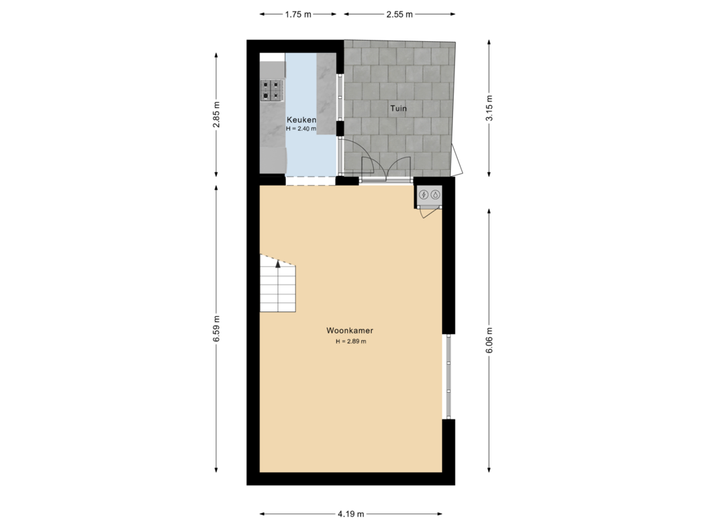 Bekijk plattegrond van Situatie van Prins Hendrikstraat 55-30