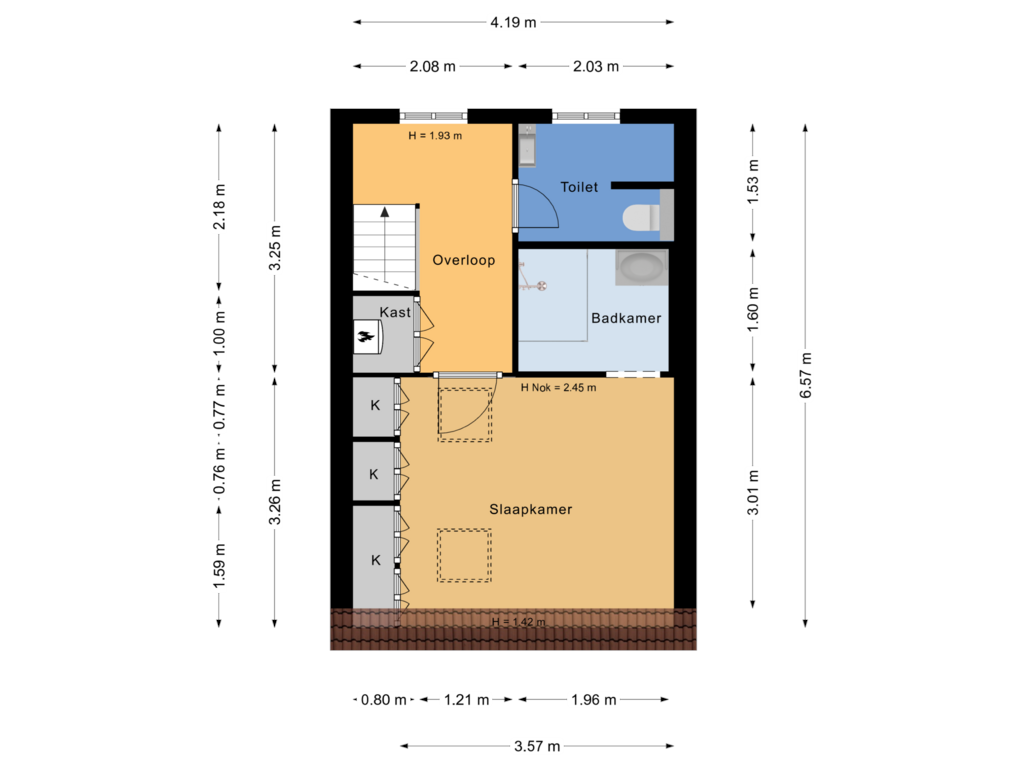 Bekijk plattegrond van 1e verdieping van Prins Hendrikstraat 55-30