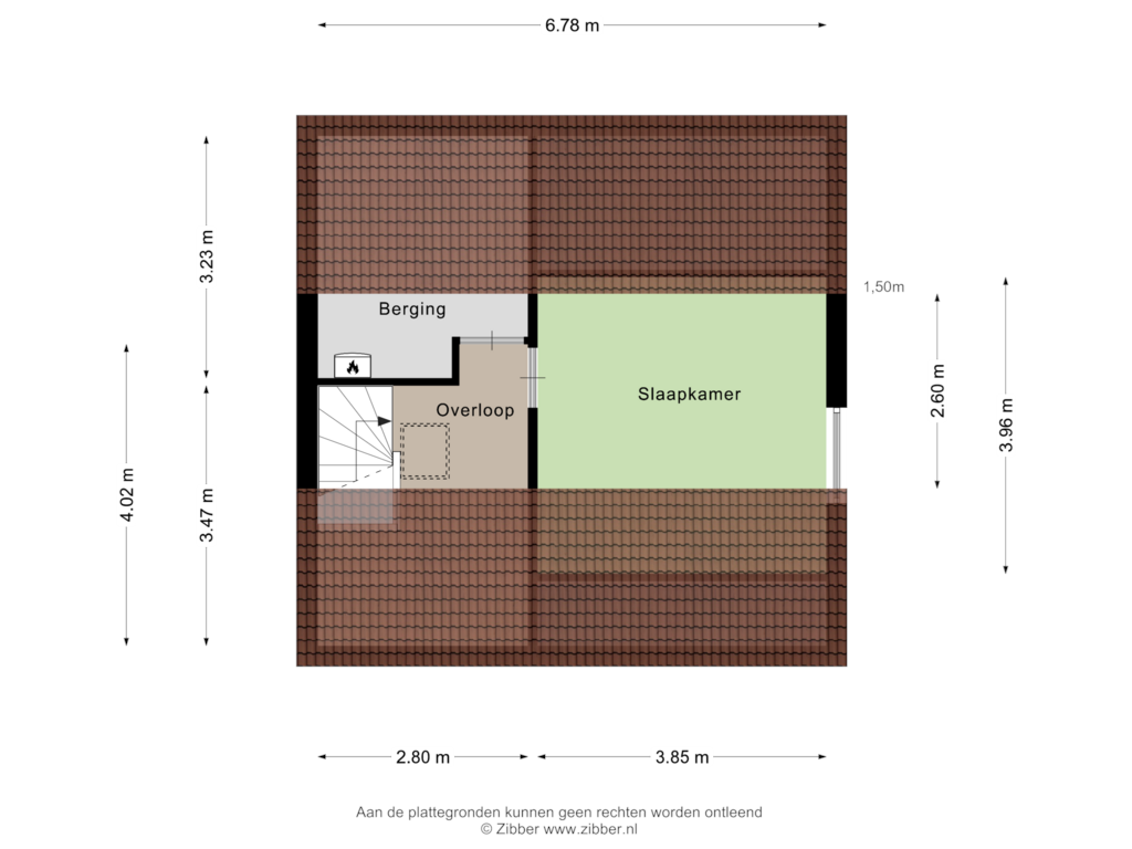 Bekijk plattegrond van Zolder van Bloemkamp 7